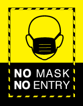 Black No Entry No Mask Window Window Cling Sign