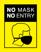 Yellow No Entry No Mask Window Cling Sign