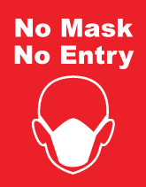 No Entry No Mask Window Cling Sign