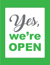 Yes We're Open Window Cling Sign